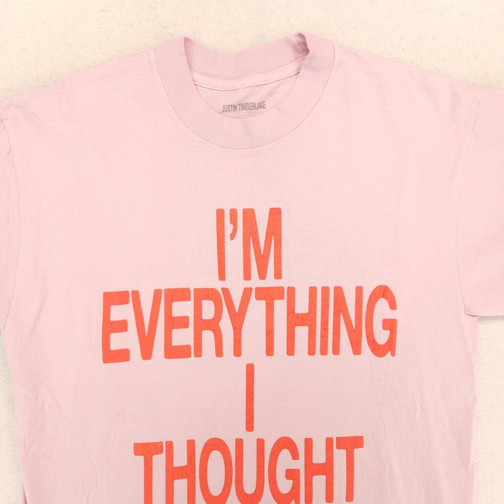 Justin Timberlake Band Short Sleeve Graphic Shirt Womens Size Large L Pink